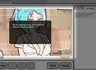 Nicole, why are you fondling your big tits in this risky hentai game to attract customers?