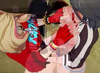 Ann Takamaki and Ryuji Matoi in explosive lesbian 3D hentai action!