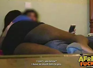 Ebony slut rides boyfriend's big cock in POV