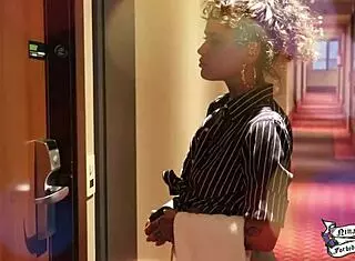 Madame ordered room service and got ass licked. Lady Snow Brasil.