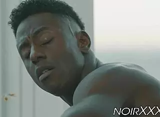 Hunky Rocco Steele stuffs his fat cock inside black jock.