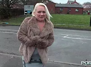 Mature Blonde Babe Flashing Panties In Public Pissing!