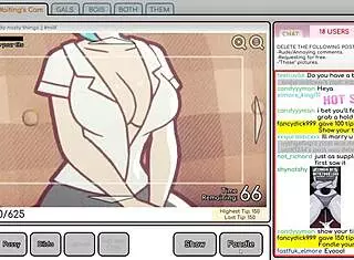 Nicole Risky Job Hentai: Camgirl Masturbating To Exposed Tits