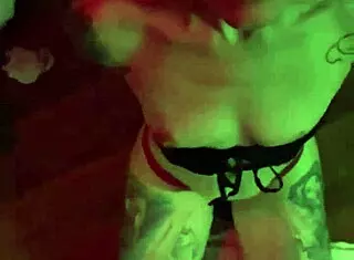 Beautiful tattooed girlfriend sandraxo1 bound for intense blowjob