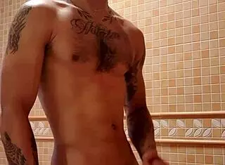 The Excitement Builds After a Hot Shower in the Bathroom