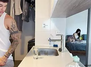 We were studying, but he got distracted by my big tits!