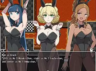 Exploring brothel with three prostitutes