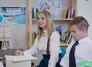 Mia Kay masturbates in the library