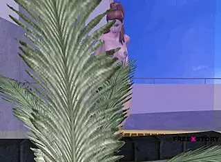 cute teen girl in nude shower in 3d cartoon hentai