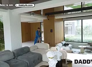 Sexy teen argued with boyfriend, then fucked old man hard