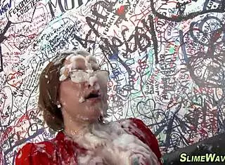 Horny Slut Gets Bukkaked In Stockings