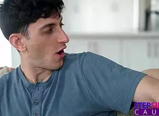 sexy spinner stepsis megan marx sweet talks stepbro into rough blowjob and handjob for orgasmic hump day