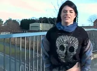 naughty horny babe strips and pisses on street! 😲