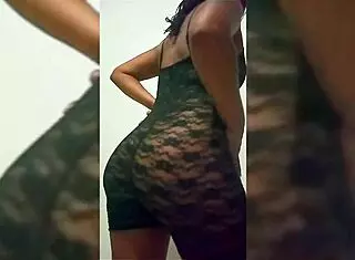 New model showcases sexy legs in lingerie casting.