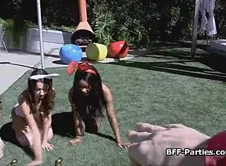 Pov Group Activity with Lingerie Models at Party