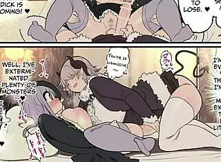 Does the futanari monster lady dick defeat the novice magical girl?