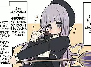 Does the futanari monster lady dick defeat the novice magical girl?