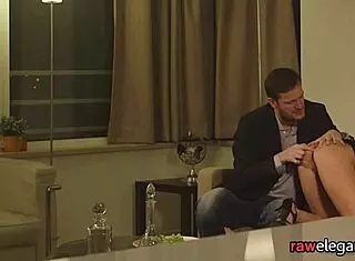 Eurobabe slammed with double penetration and facialized