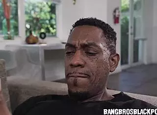 Ebony babe catches friend's boyfriend with big black cock