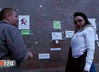 He picks up busty tattooed Spanish MILF Lamia Dark on the street and fucks her.