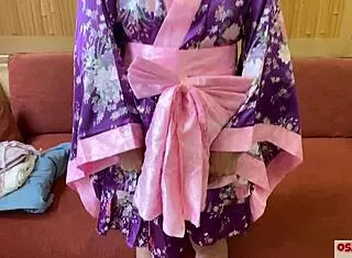 41 year old wife in geisha kimono rides wildly.