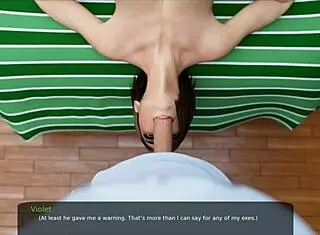 Violet Swallows Cum After Licking Ass In Milfy City