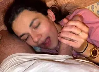 waking my girlfriend up for a late night romp!