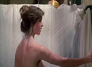 sexy brunette showers nude in friday the 13th 😊