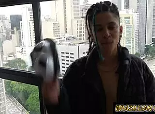 Ever seen petite slut get POV cunilingus on monster cock tits?