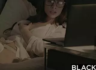 Blacked model Anya Olsen rides hard in first interracial. Lingerie and choking add wild thrill.