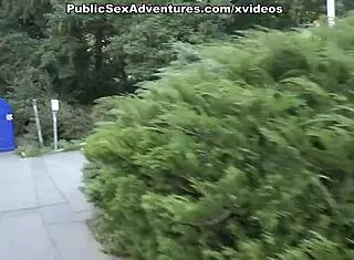 brunette flashes nice tits publicly in outdoor street scene