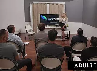 milf therapist danielle renae leads cum-filled gangbang and blowbang orgy