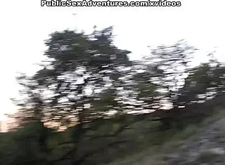 brunette flashes nice tits publicly in outdoor street scene