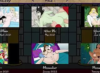 Park After Dark: Ariel and Cinderella Lesbian Sex Animation!