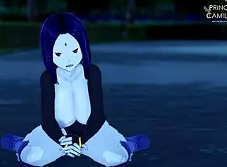 Muslos cachondos de Raven en el bosque