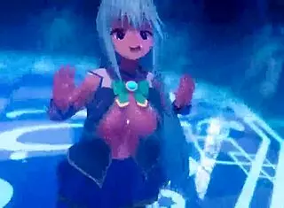 In Konosuba the animation, characters engage in deepthroat and riding scenes. They form a threesome with creampie and doggystyle action.