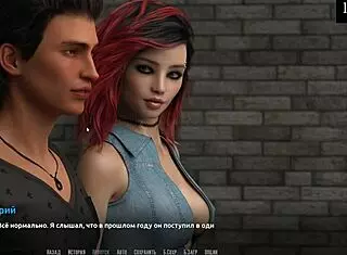 in this part, the teen wife deepthroats in a threesome with big tits and cock