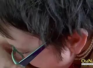 Oldnanny Lacey and Honey explore lesbian toys in steamy session