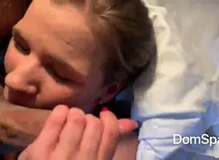 European girl deepthroats during casting