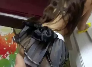 Big Ass Brunette Horny Masseuse Seduces Client with Natural Boobs and Doggy Style Fucking