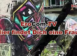 Outdoor analsex with tattooed German milf