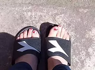 Feet In The Sun Before Pedicure, Feeling Relaxed