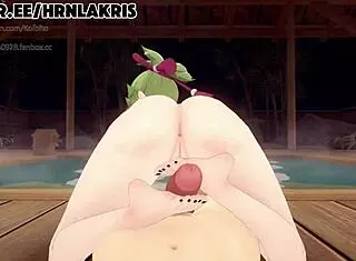 Horny Lakris from Genshin Impact enjoys blowjob and pussy play in 3D anime