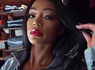 Big Booty Ebony Babe With Big Tits Harley Dean Sexy Solo Jeans Striptease For Playboy