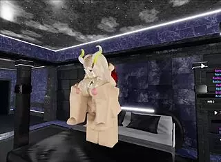 blonde succubus enjoys cat boy company