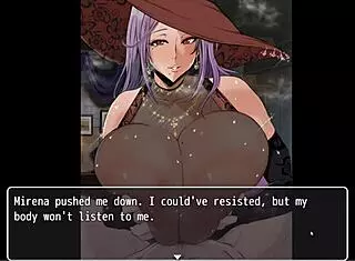 Mirenas manor: gigantic witch boobs titjob in bath
