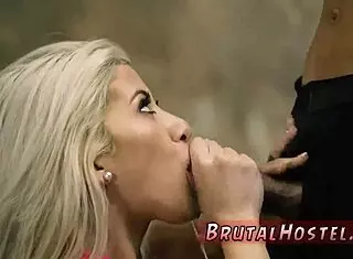 feeling the intense domination as amateur ebony beauty cristi ann gives rough blowjob to bound big-breasted blonde