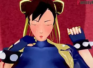 Watch Chun-Li from Street Fighter give a blowjob and get fucked in this POV Fortnite scene?