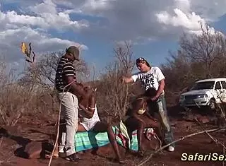 Feel The Intense Passion In Extreme Outdoor African Safari Orgy With Deepthroat And Facials