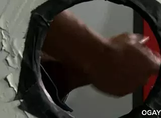 Gay Man Receives Blowjob Through Gloryhole In Toilet